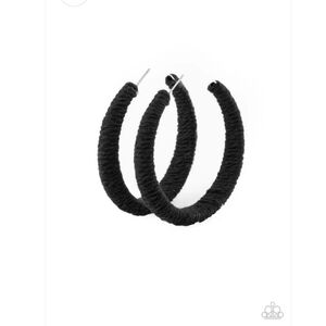 Paparazzi Twine and Dine Black Earrings